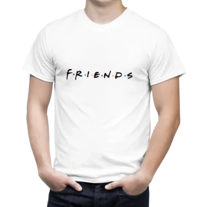 camiseta manga corta unisex friends blanco chico