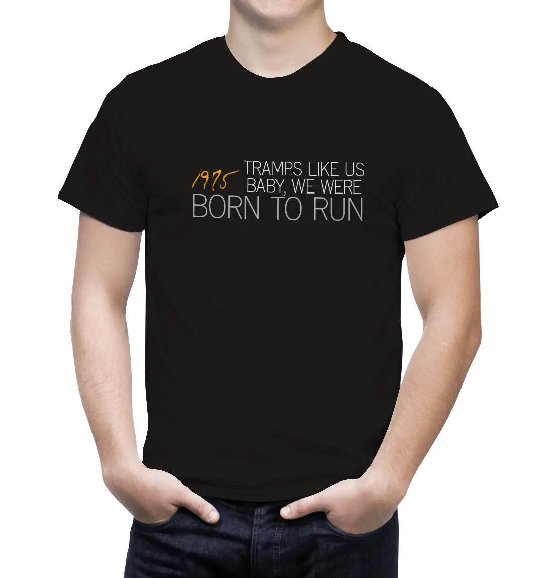 camiseta manga corta unisex springsteen born to run letter negro chico