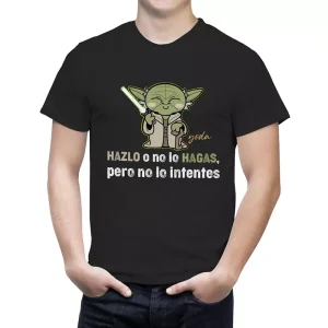 camiseta manga corta unisex star wars hazlo o no lo hagas negro chico