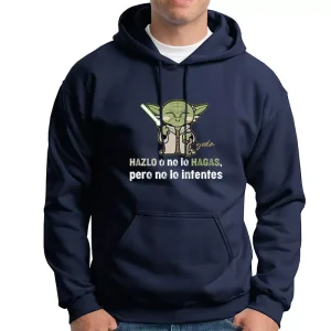 sudadera con capucha unisex star wars hazlo o no lo hagas azul marino chico