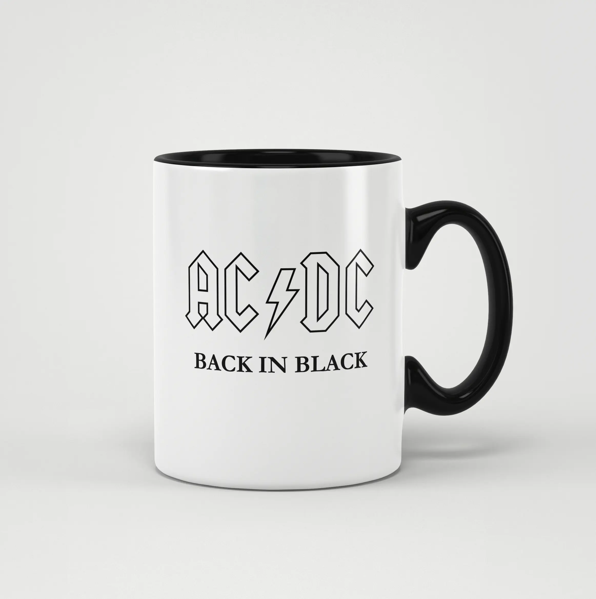 taza acdc back in black logo